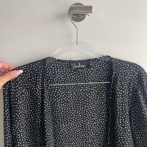 Lulus Polka Top Wrap Blouse - Picture 6 of 6